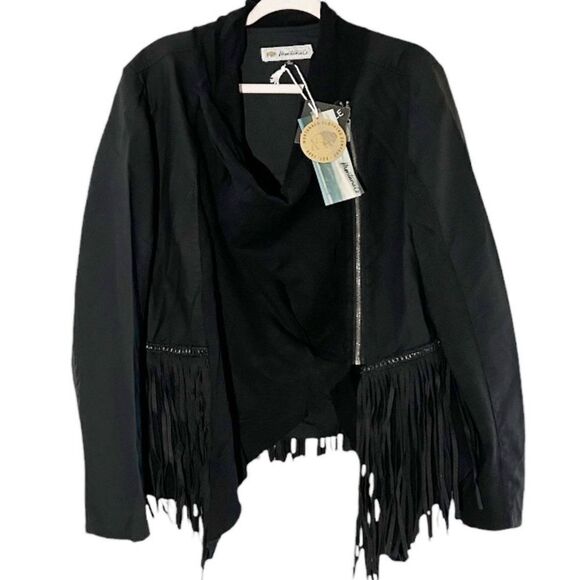 Montana Company Western Fringe Black Jacket Size 1X New with tags - Picture 1 of 16